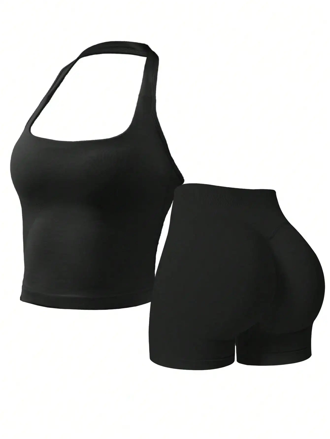 Women's Seamless Sports Set Lightweight Breathable Tank and Shorts