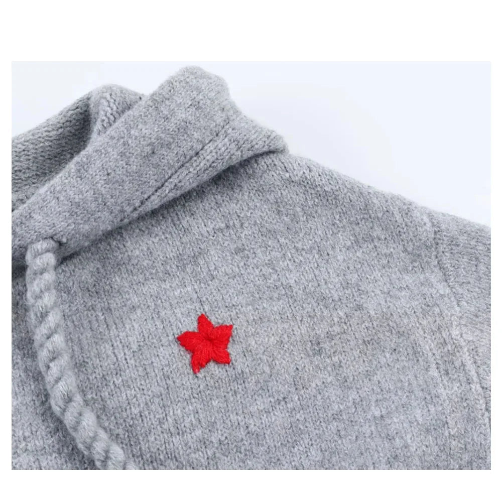 Fashion Women's Patch Embroidery Denim Hoodie Sweatshirt With Letter Print