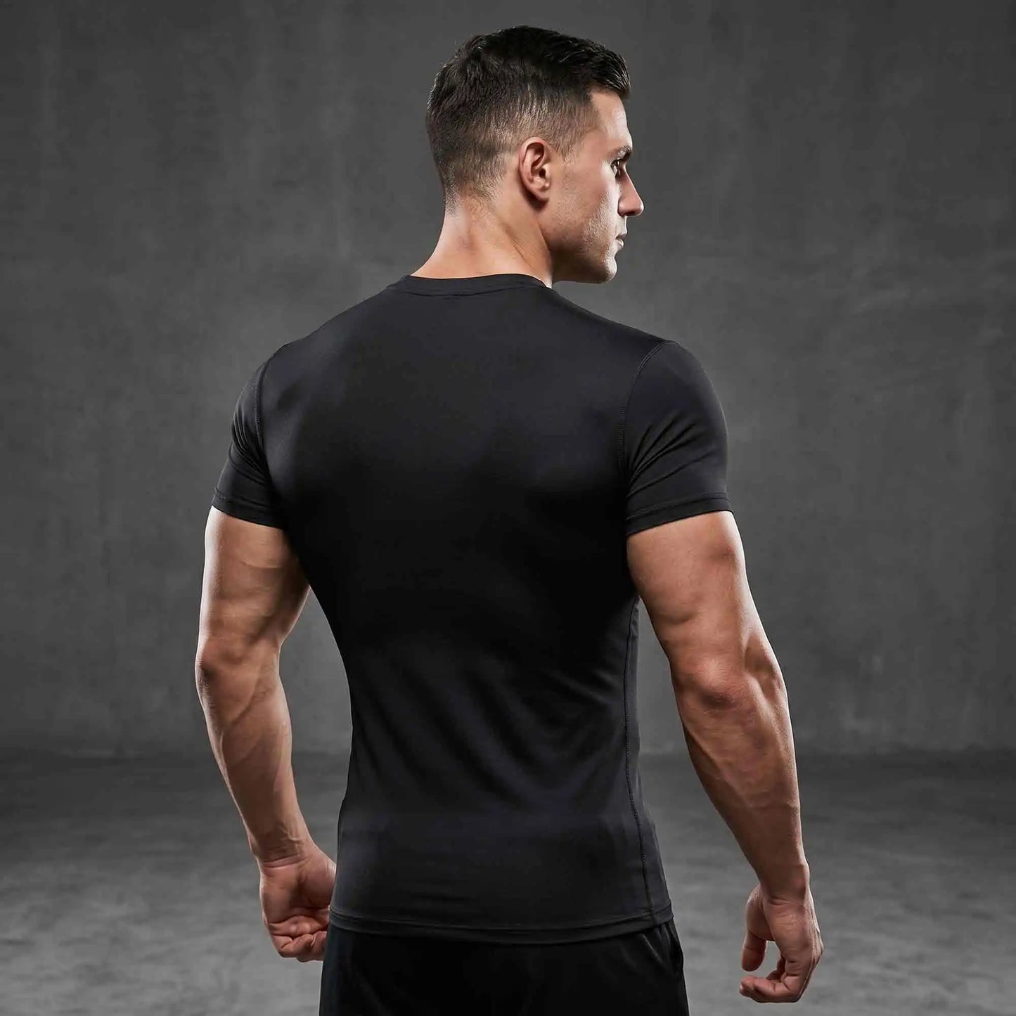 Mens Compression Short Sleeve Base Layer Shirts Moisture Wicking Athletic