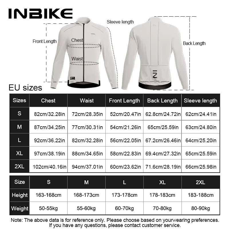 INBIKE Men's Thermal Fleece Long Sleeve Mountain Bike Cycling Jersey