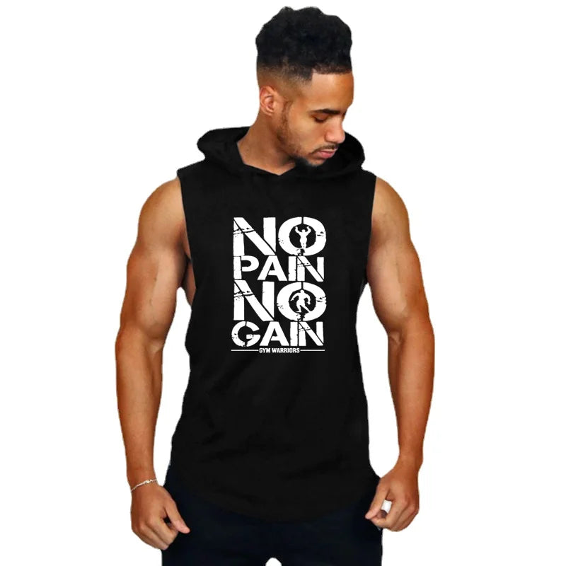 Womens Breathable Cotton Sleeveless Hoodie Tank Top For Gym