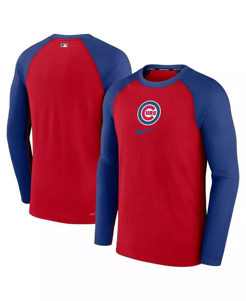 Nike Mens Chicago Cubs Authentic Raglan Performance Long Sleeve T Shirt