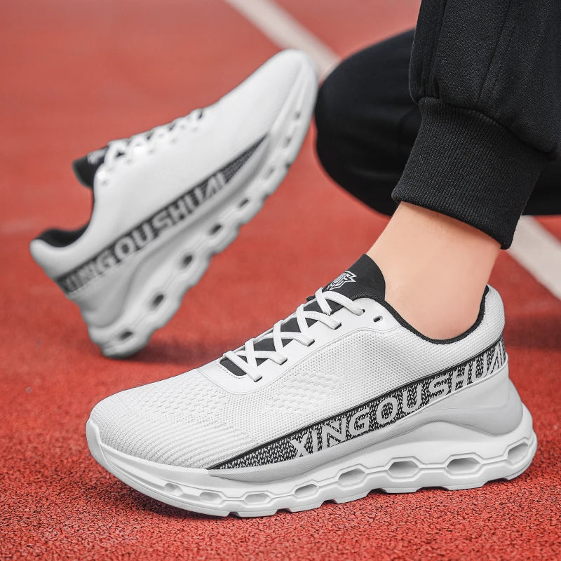 Hkta Men Breathable Mesh Sports Sneakers With Cushioning