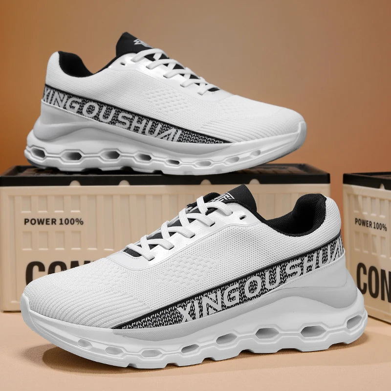 Hkta Men Breathable Mesh Sports Sneakers With Cushioning