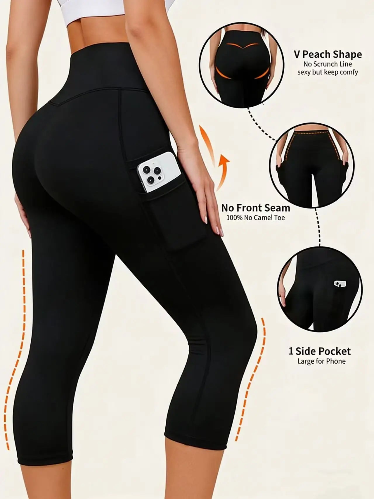 Ladies selling yoga leggings in spring and summer, moisture wicking and pocket storage design, suitable for sports and leisure