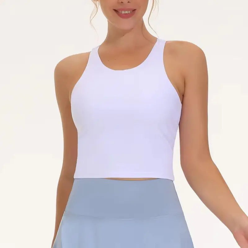 The Gym People Women Racerback Longline Padded Sports Bra