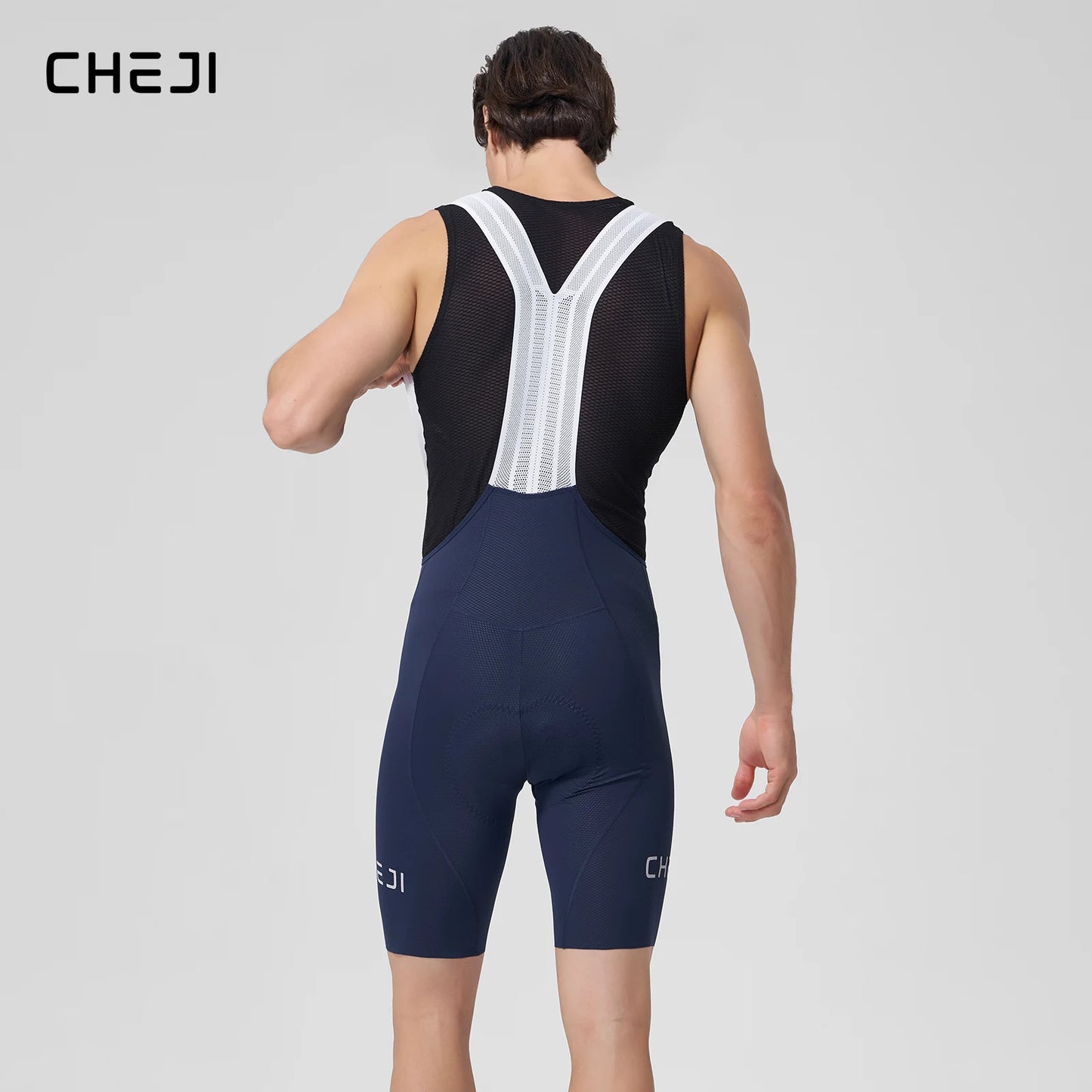 Cheji Mens Cycling Bib Shorts Breathable Seamless Comfort Quick Drying