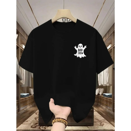 Boo Crew Pocket Ghost Graphic T Shirt For Halloween Adults