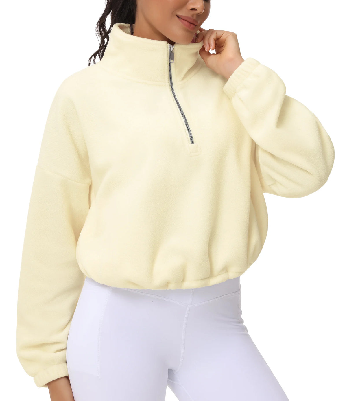THE GYM PEOPLE Women's Half Zip Fleece Workout Pullover Sweatshirt