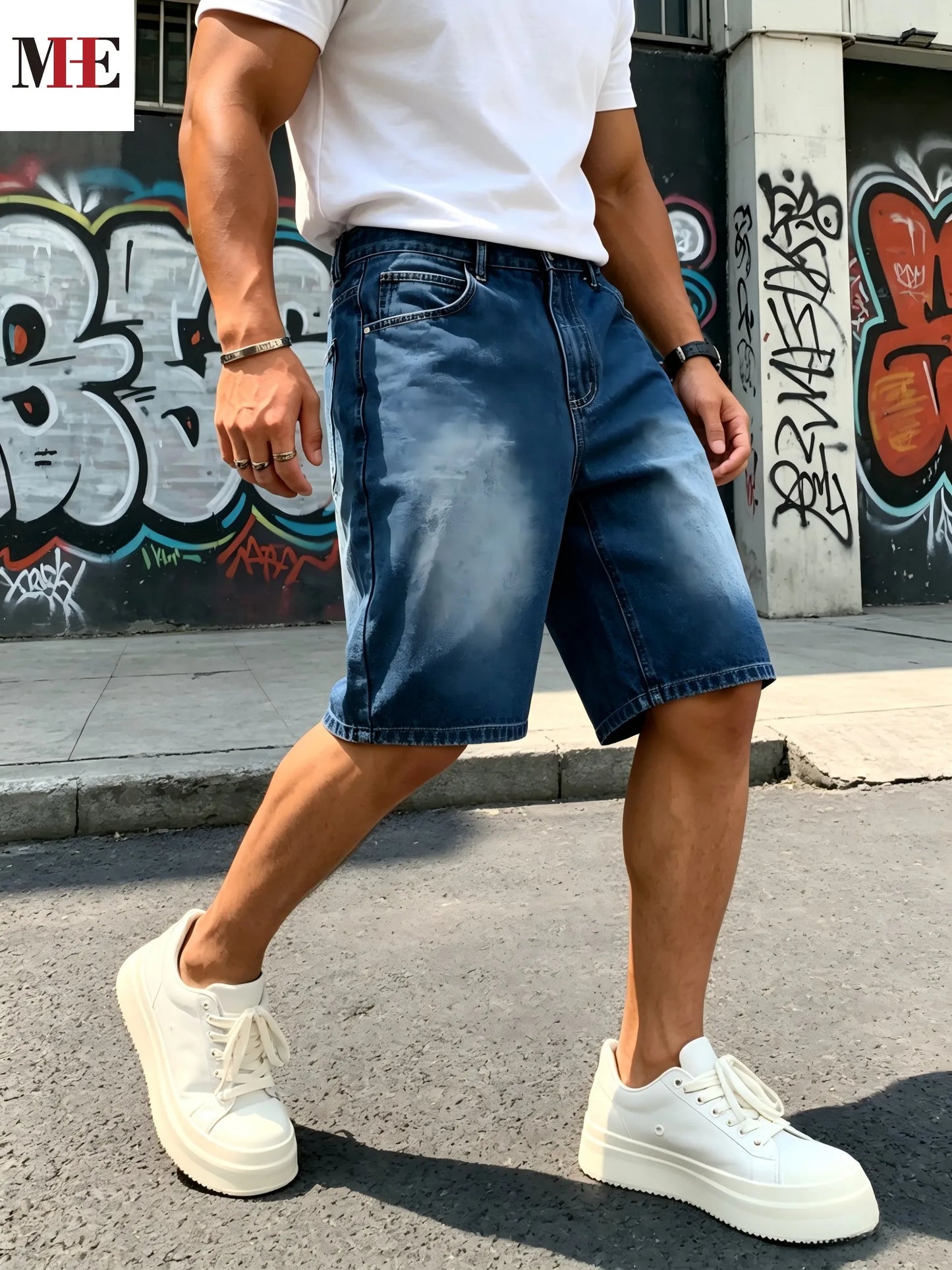 HME Men's Comfort Denim Shorts Durable Fabric And Relaxed Fit