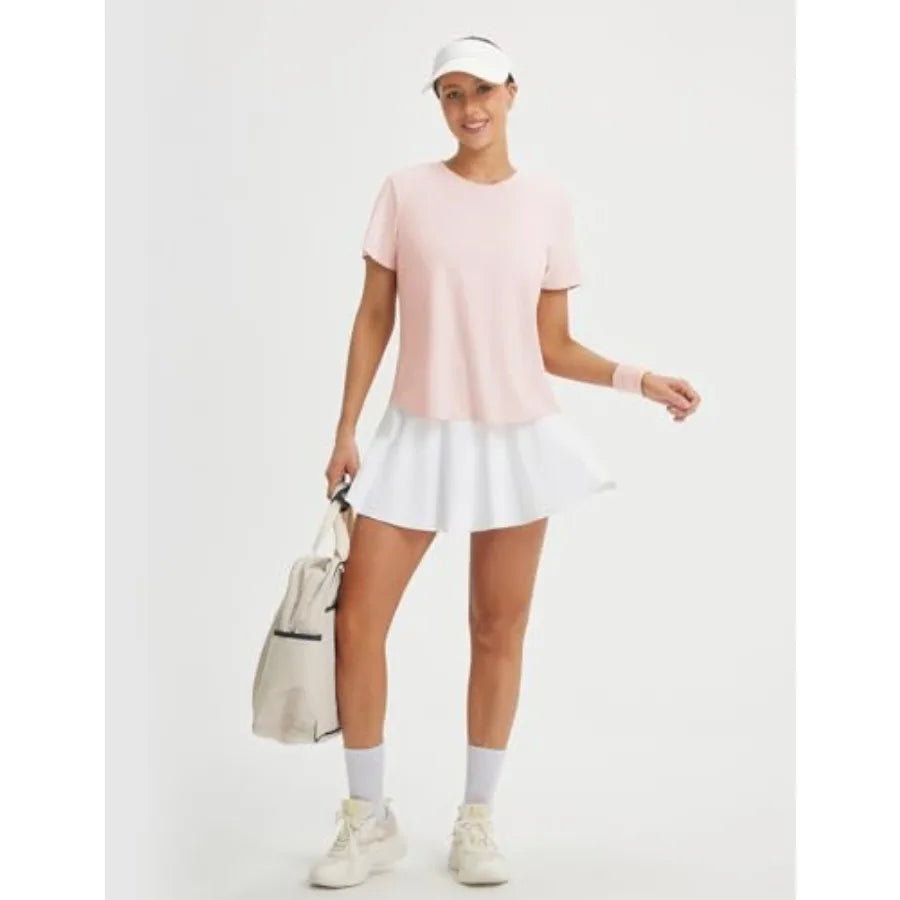 Ice Cooling Short Sleeve Workout Top Women UPF 50 Plus