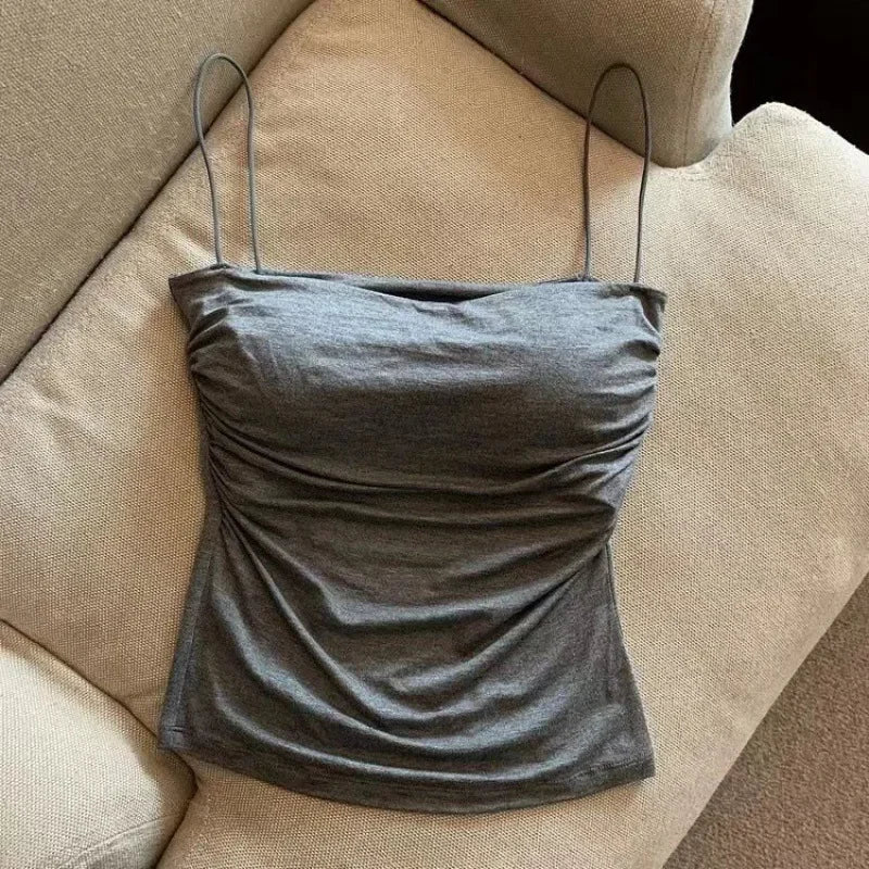 Women Seamless Camisole Tank Top With Chest Pads And Support