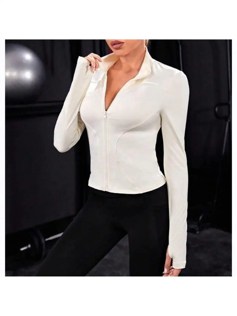 Women's Zip Up Fitness Jacket for Yoga and Running