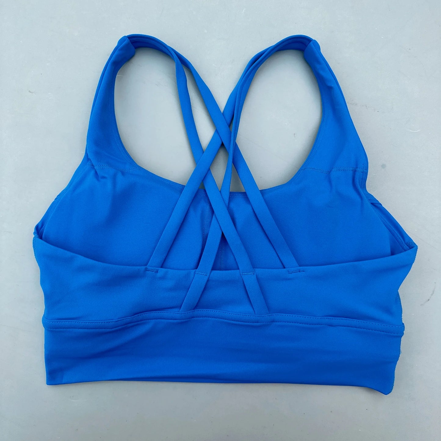 Cross Back Womens Breathable Fitness Bra Top With Chest Pad Nylon