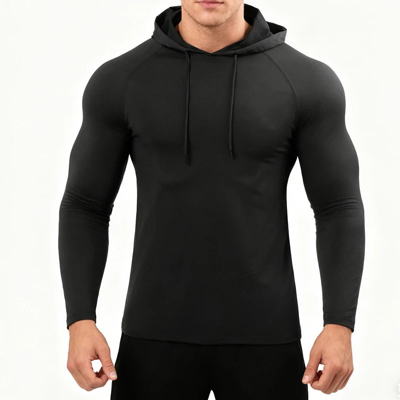Women's Hooded Long Sleeve Running T Shirt Polyester Gym Activewear
