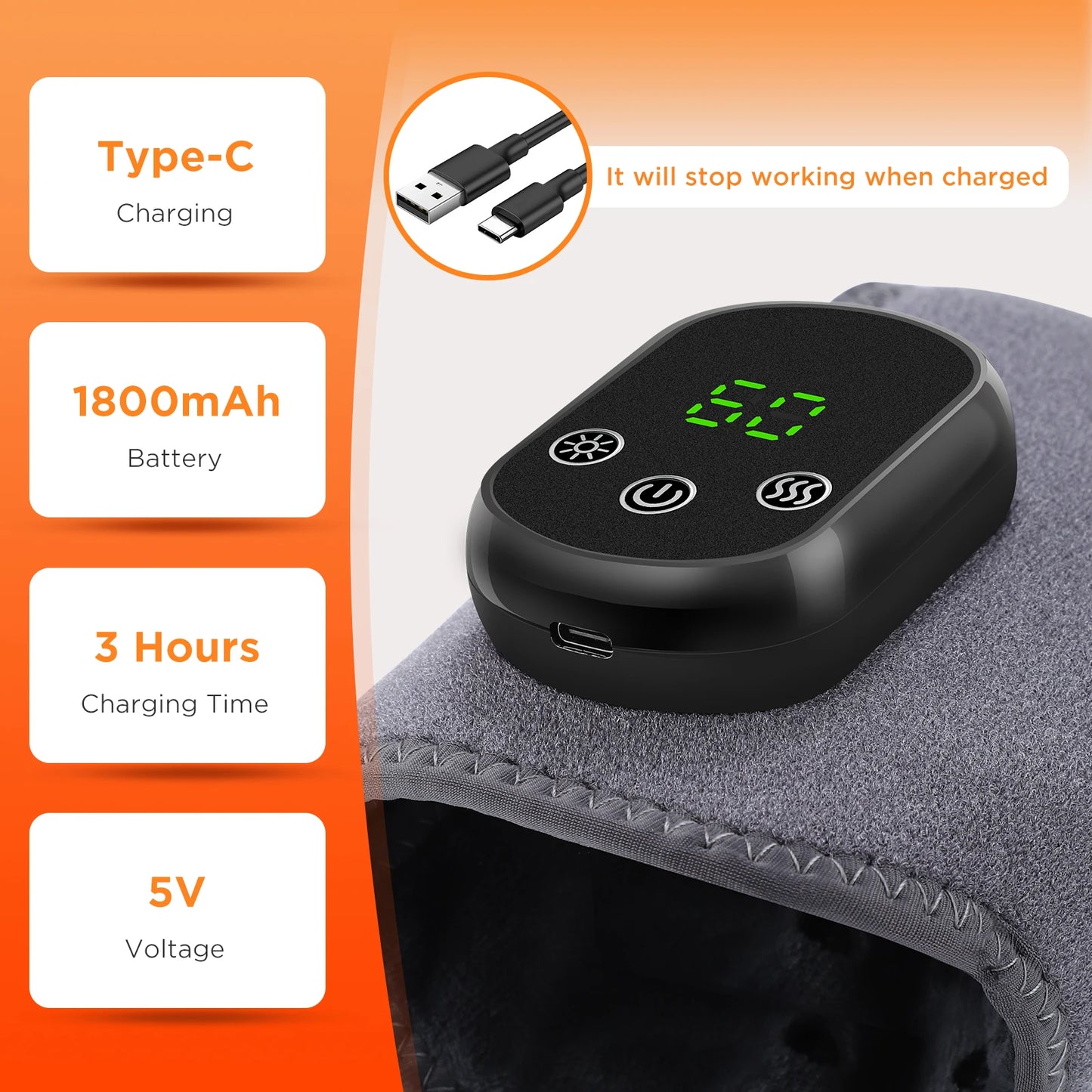 Hailicare Electric Ankle Brace With Heat And Vibration