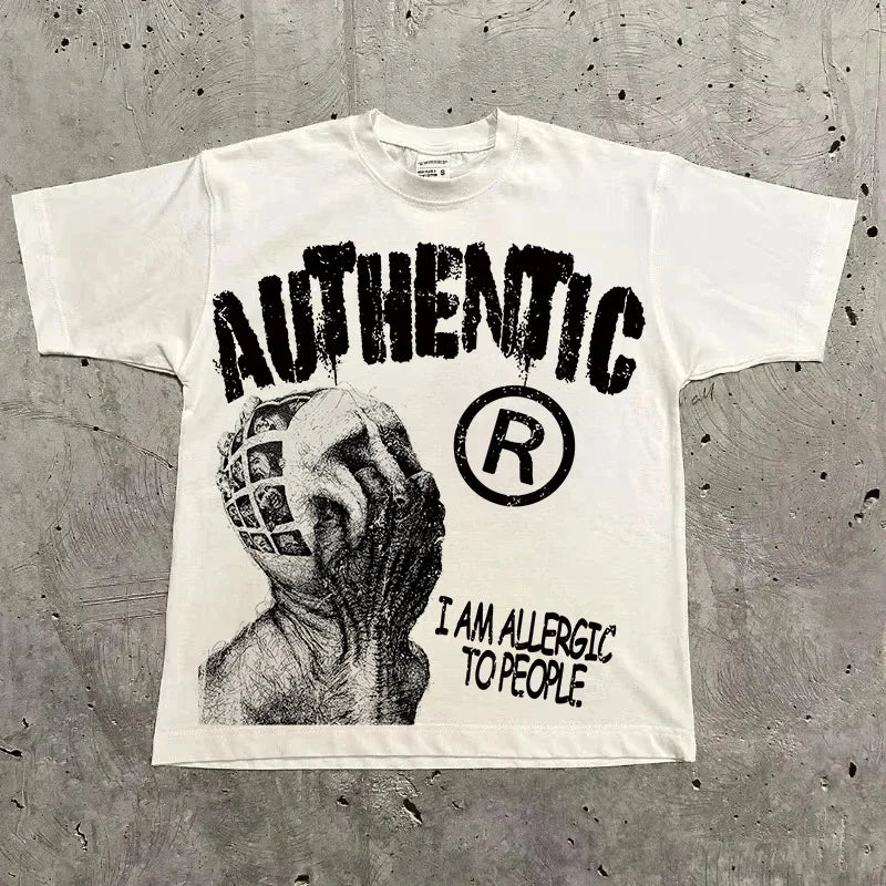 Vintage Harajuku Letter Graphic Tshirt Women Streetwear Top