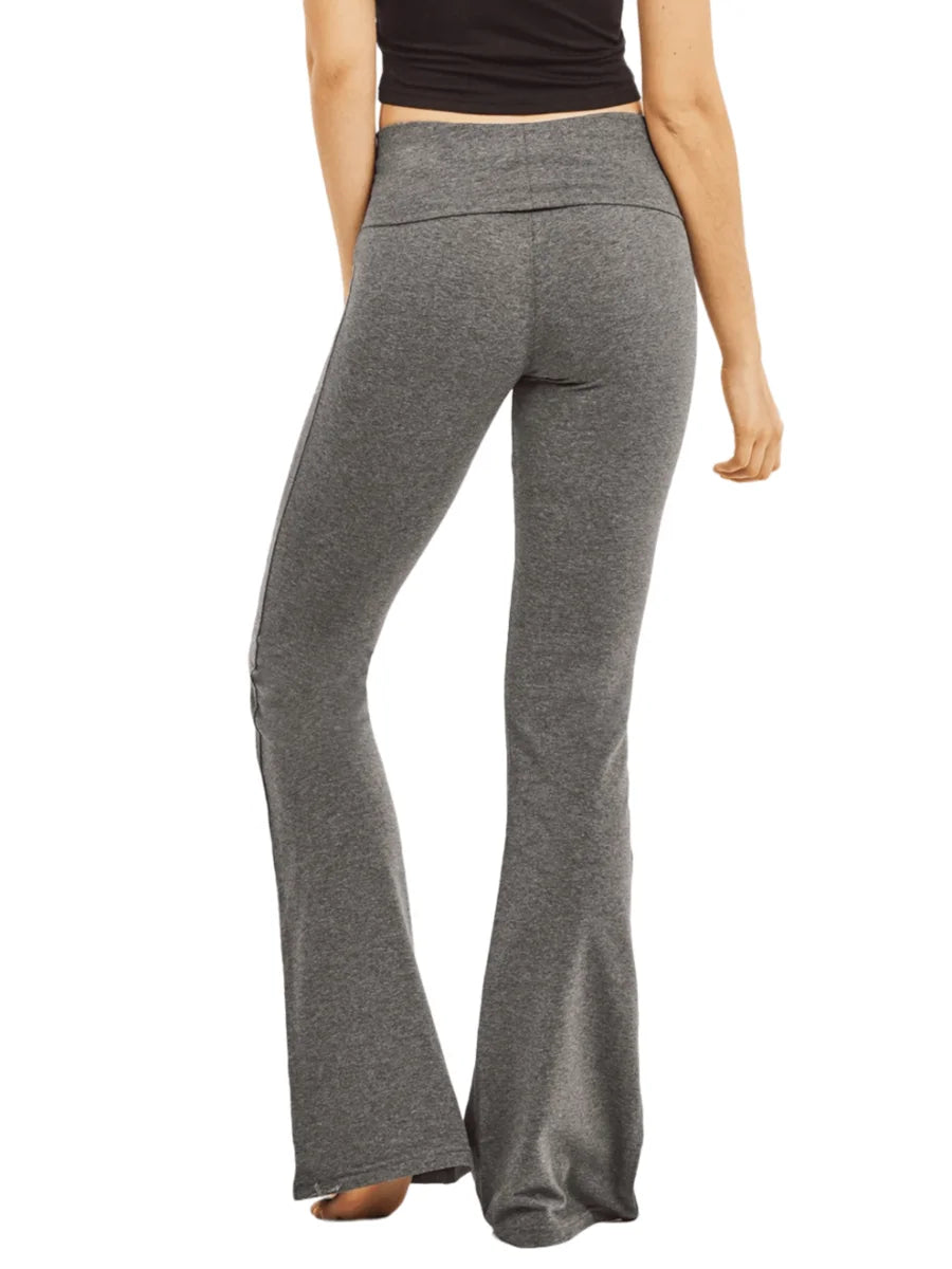 Womens High Waist Flare Yoga Pants Cotton Spandex Comfort