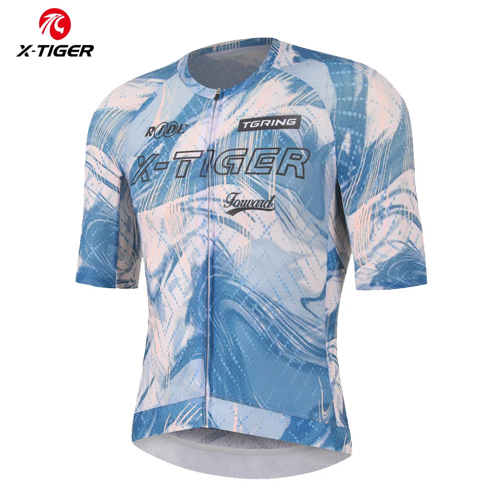 X-TIGER Men's Breathable Quick Dry Reflective Cycling Jersey