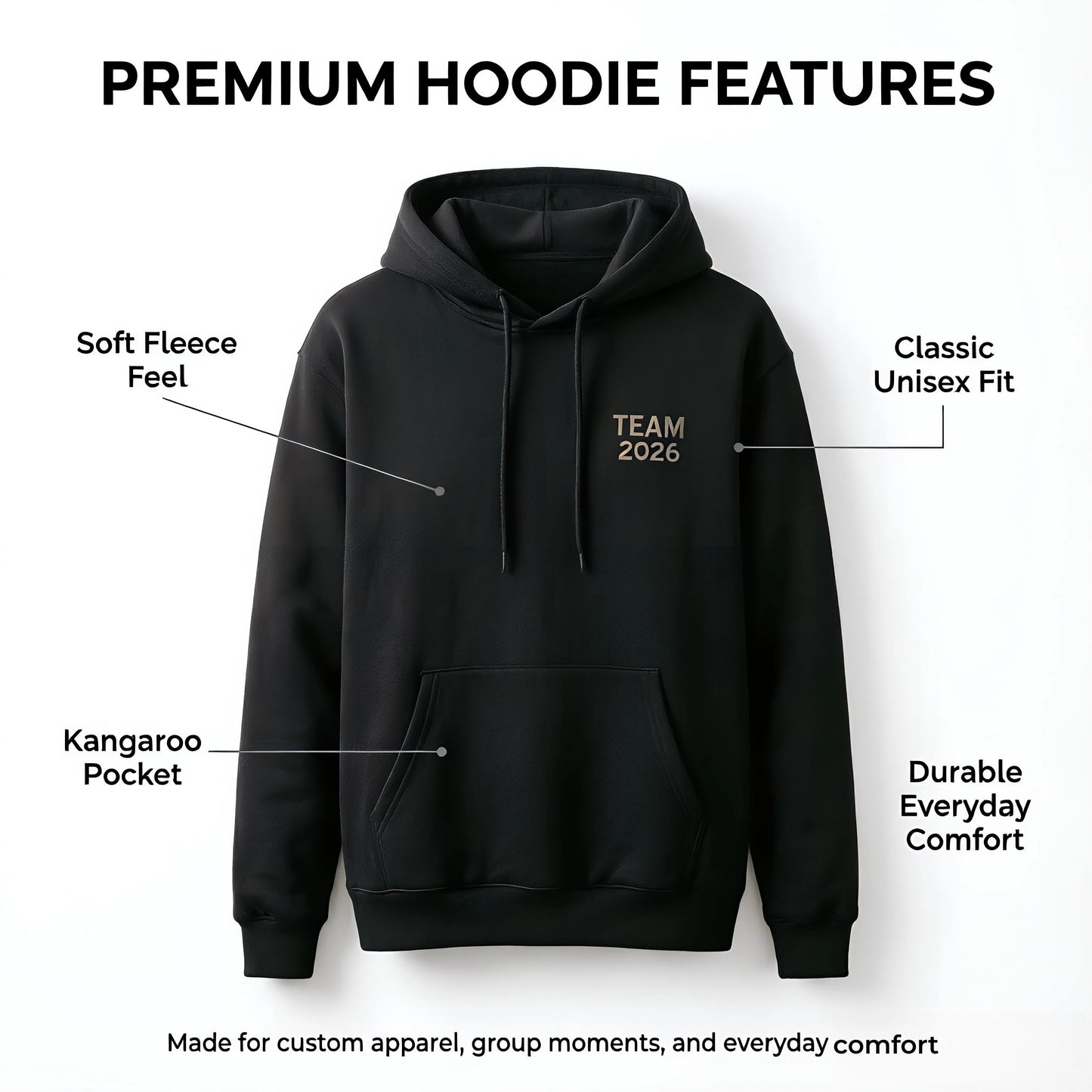 Custom Hoodie Personalized Unisex Pullover With Photo Logo Front Back
