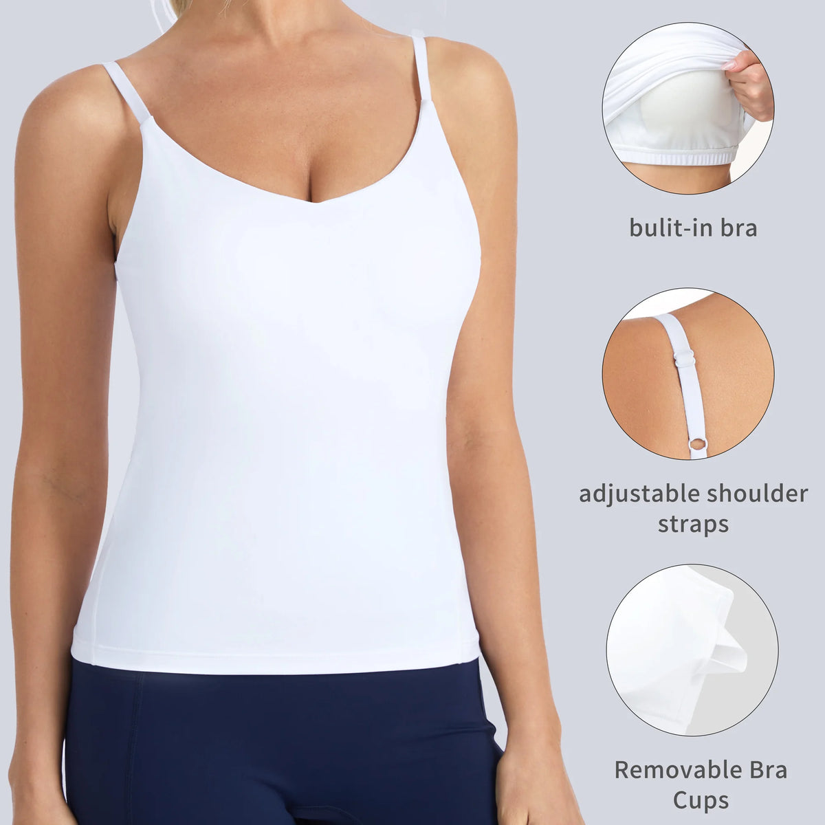 The Gym People Women's Longline Racerback Padded Sports Bra