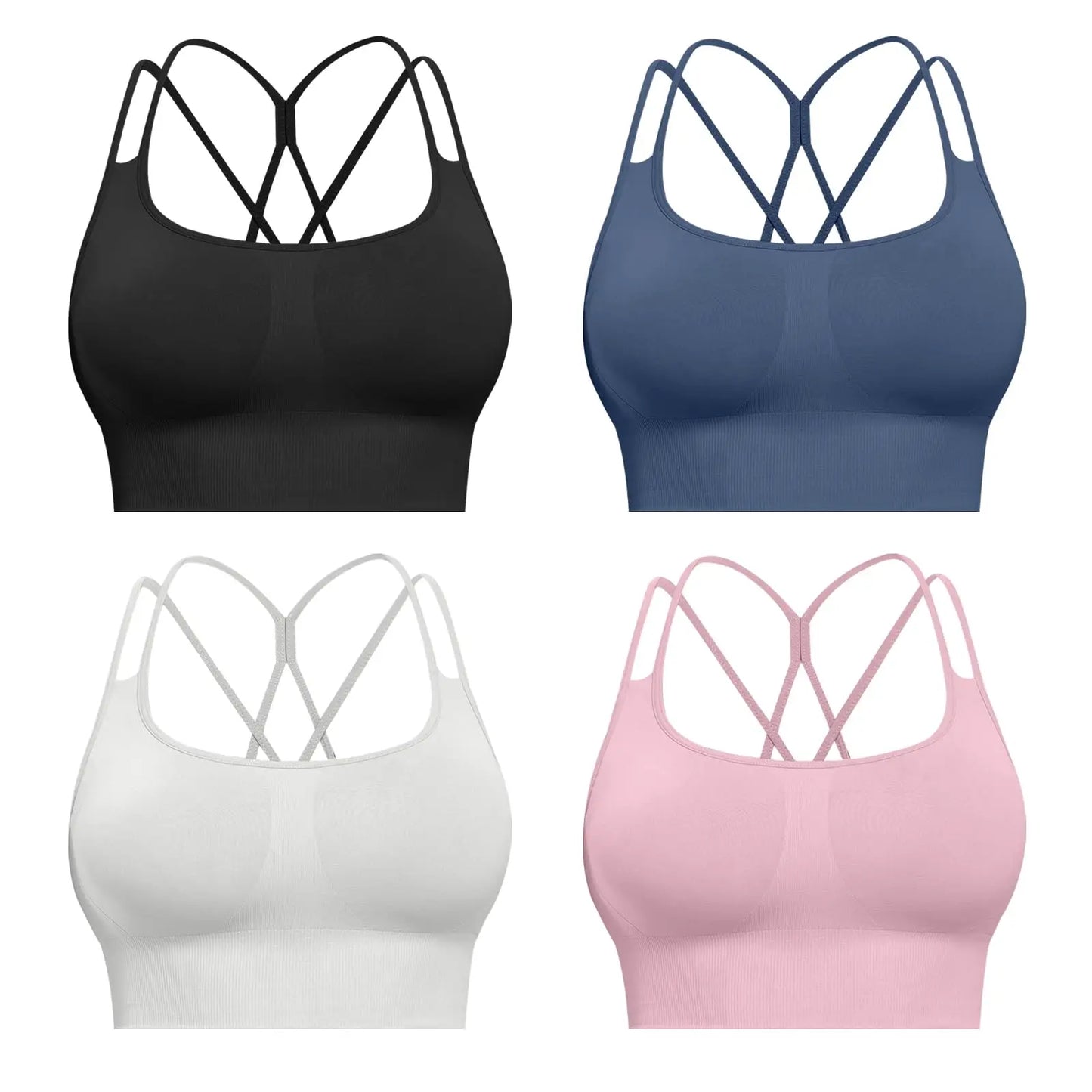 Sports Bras For Women Padded High Support Seamless Racerback