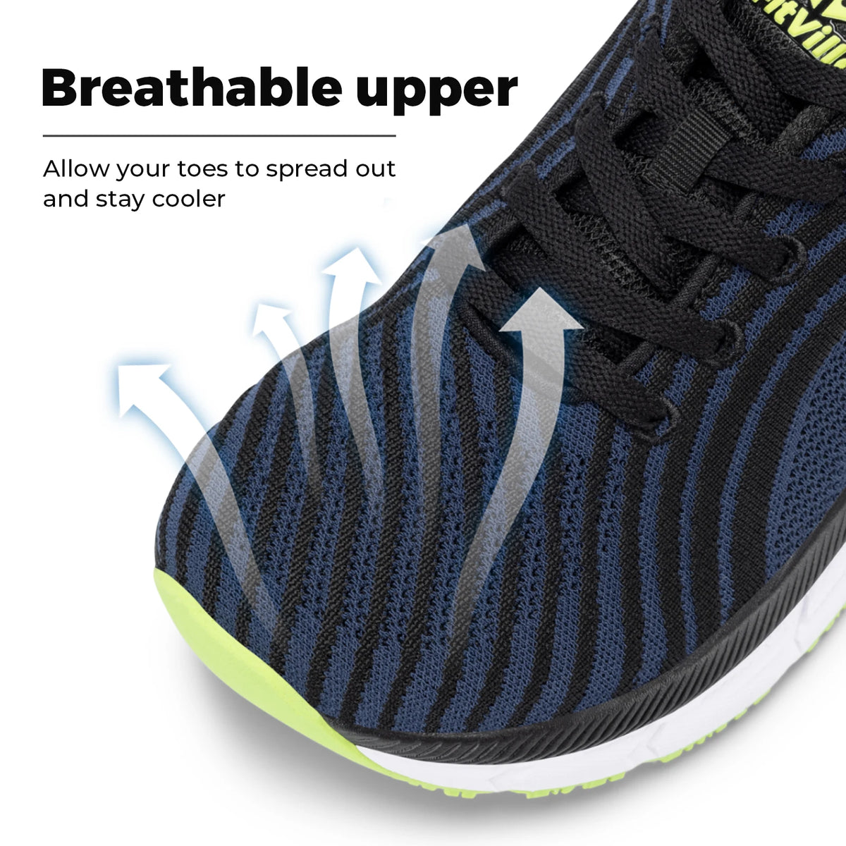 Fitville Men Wide Toe Box Running Shoes With Breathable Comfort