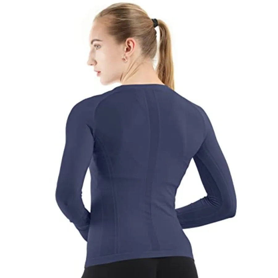 Seamless Women's Workout Top Breathable Long Sleeve Yoga Shirt