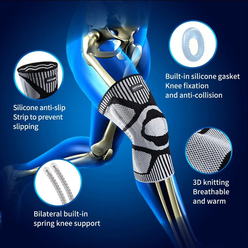 Professional Sports Knee Pads With Silicone Spring Support