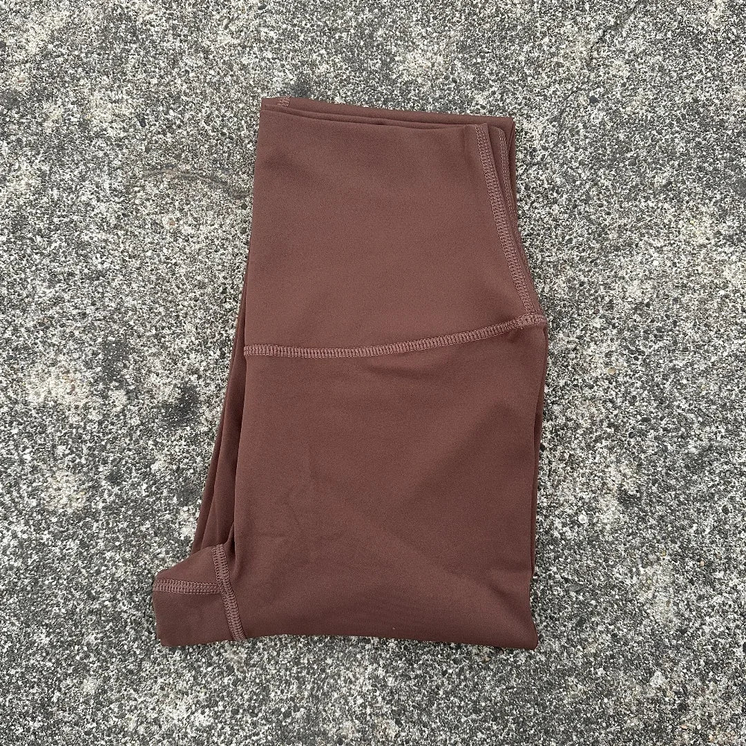 Solid Color Back Pocket High Waisted Yoga Leggings For Women