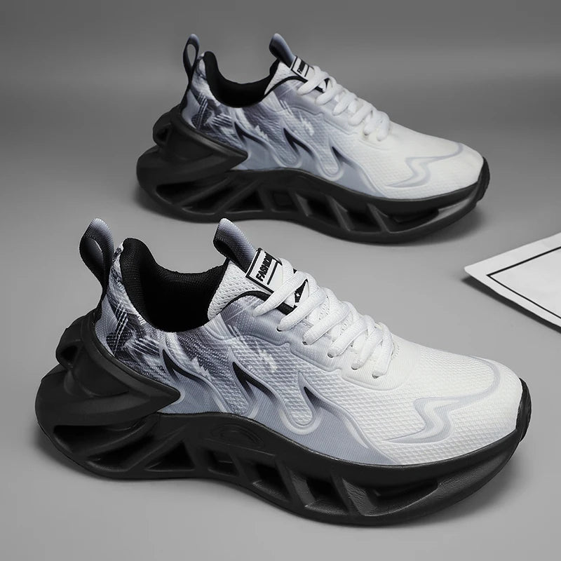Unisex Breathable Mesh Running Shoes Lace Up Lightweight Sneakers
