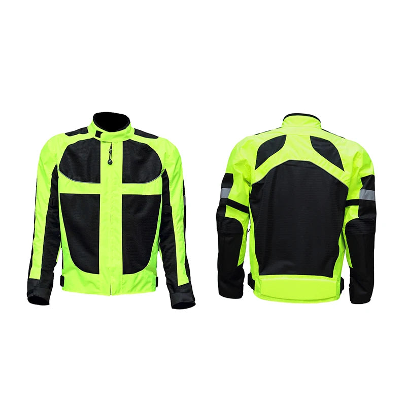 Motorcycle Reflective Night Jacket With Protective Gear Padding
