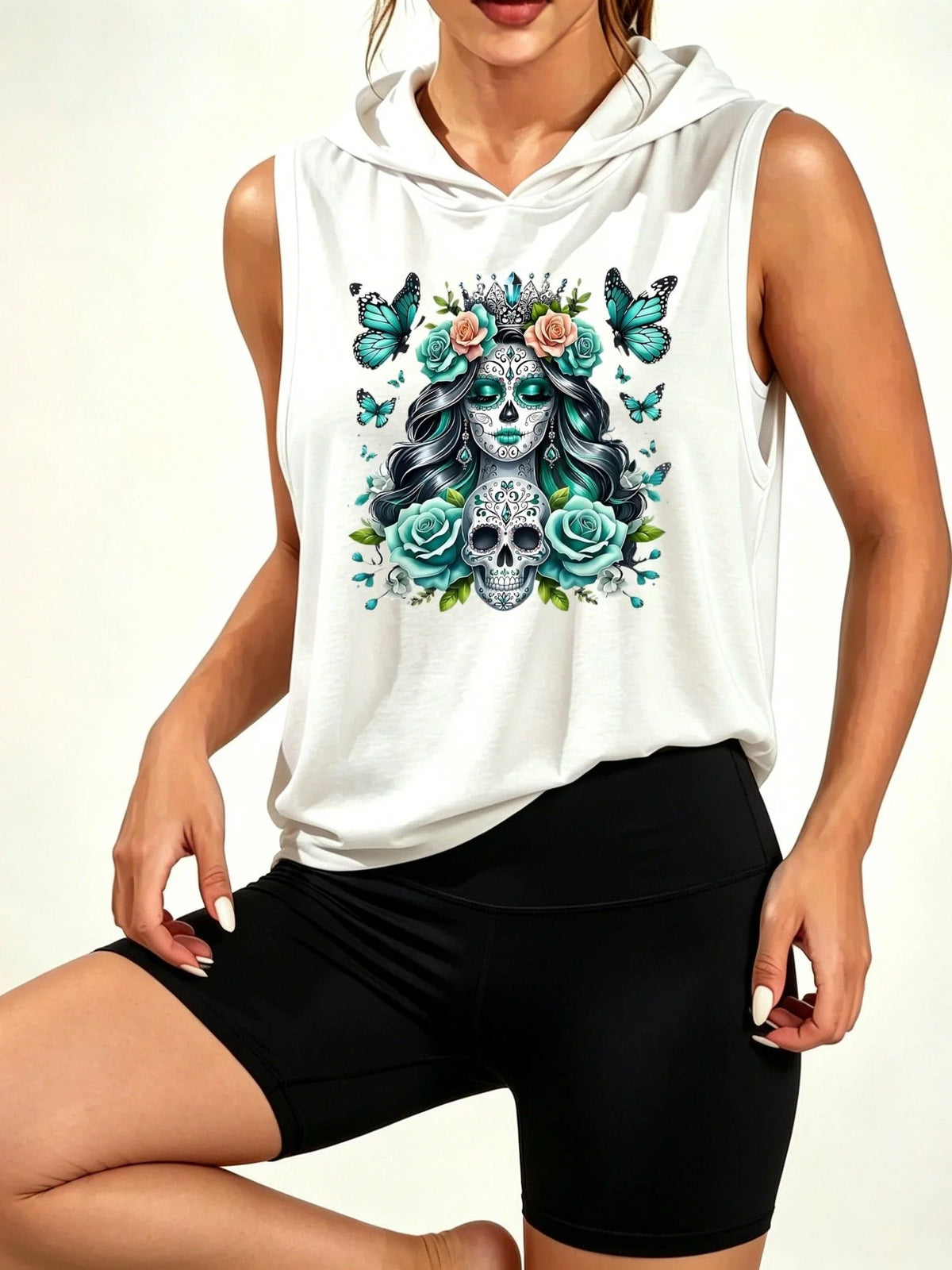 Women Two Piece Athletic Loungewear Set With Elastic Shorts
