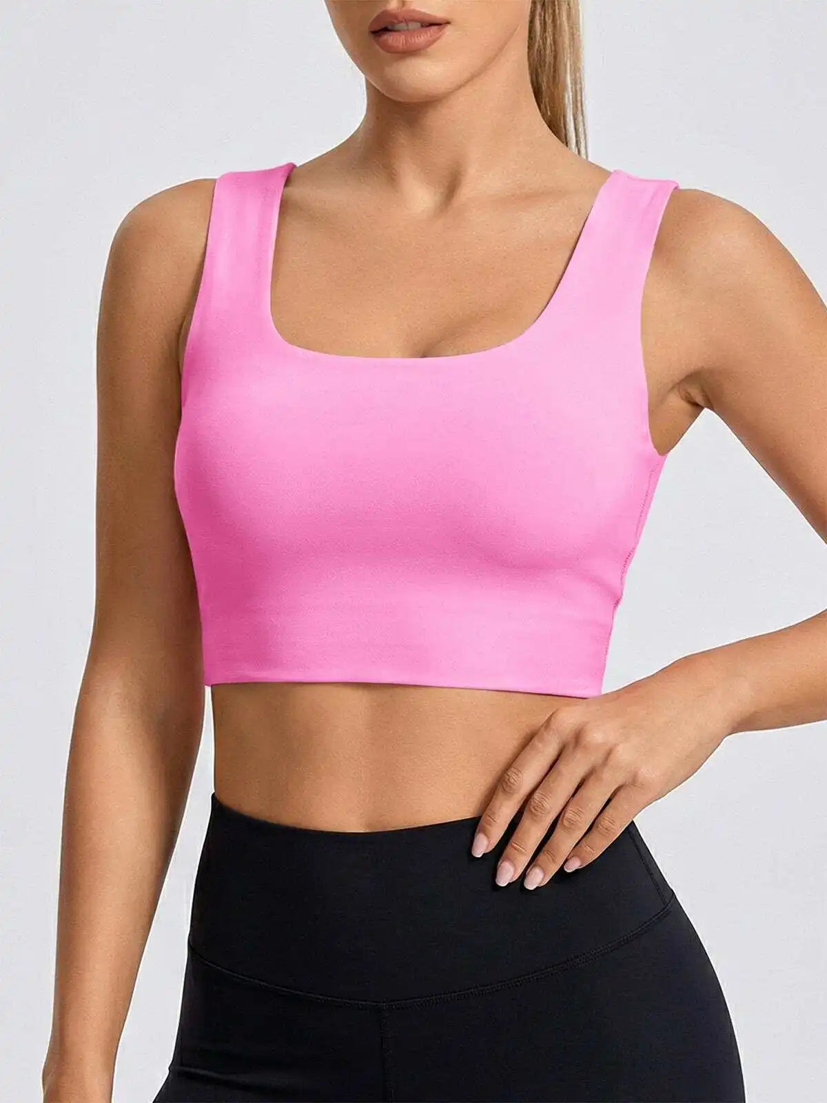 Women Seamless Sports Bra Padded Longline Yoga Crop Top