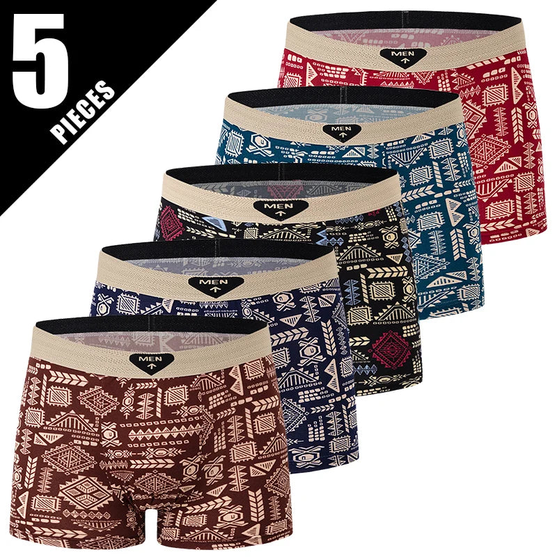 Mens Printed Boxer Shorts Polyester Elastane Comfort Fit