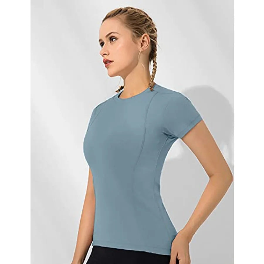 Loovoo Women Athletic Compression Tee Pack Dry Fit Yoga Gym