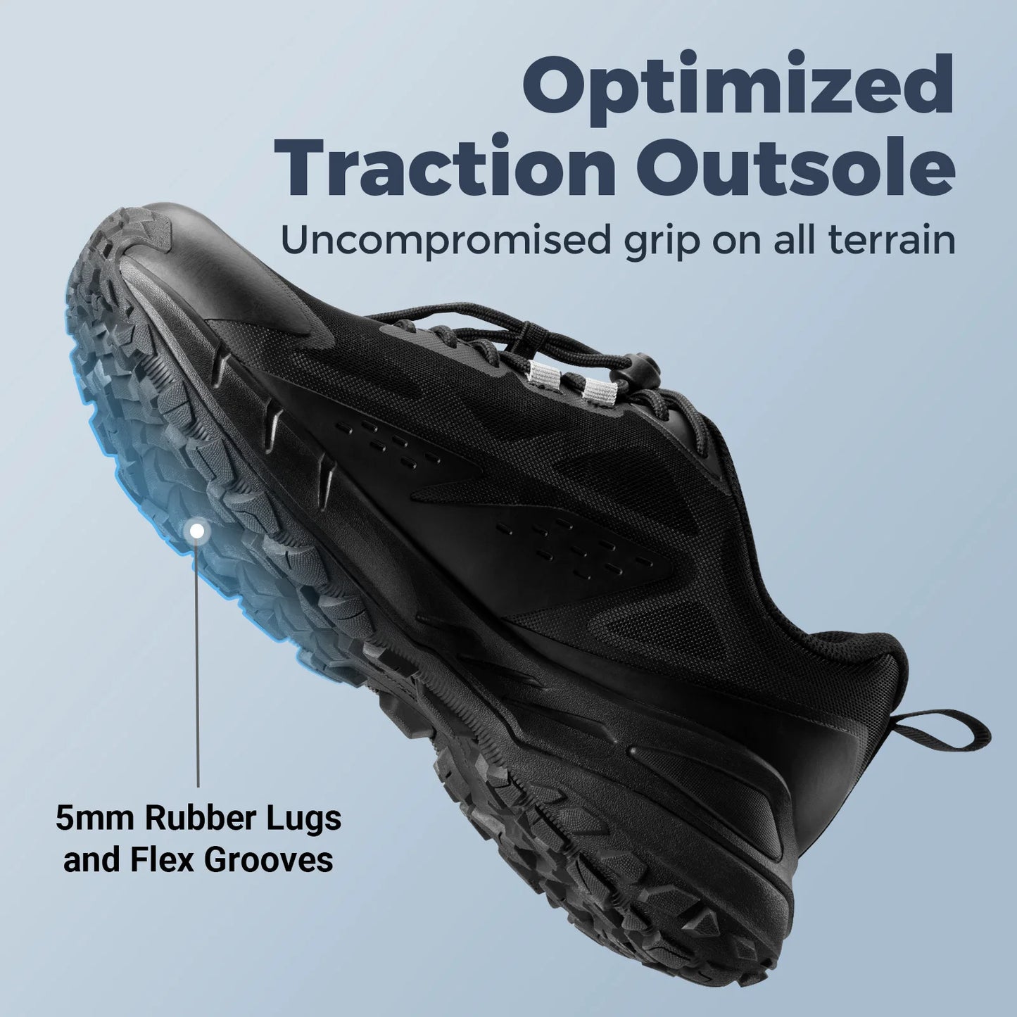 Fittington Breathable Mesh Hiking Shoes For Men With Arch Support