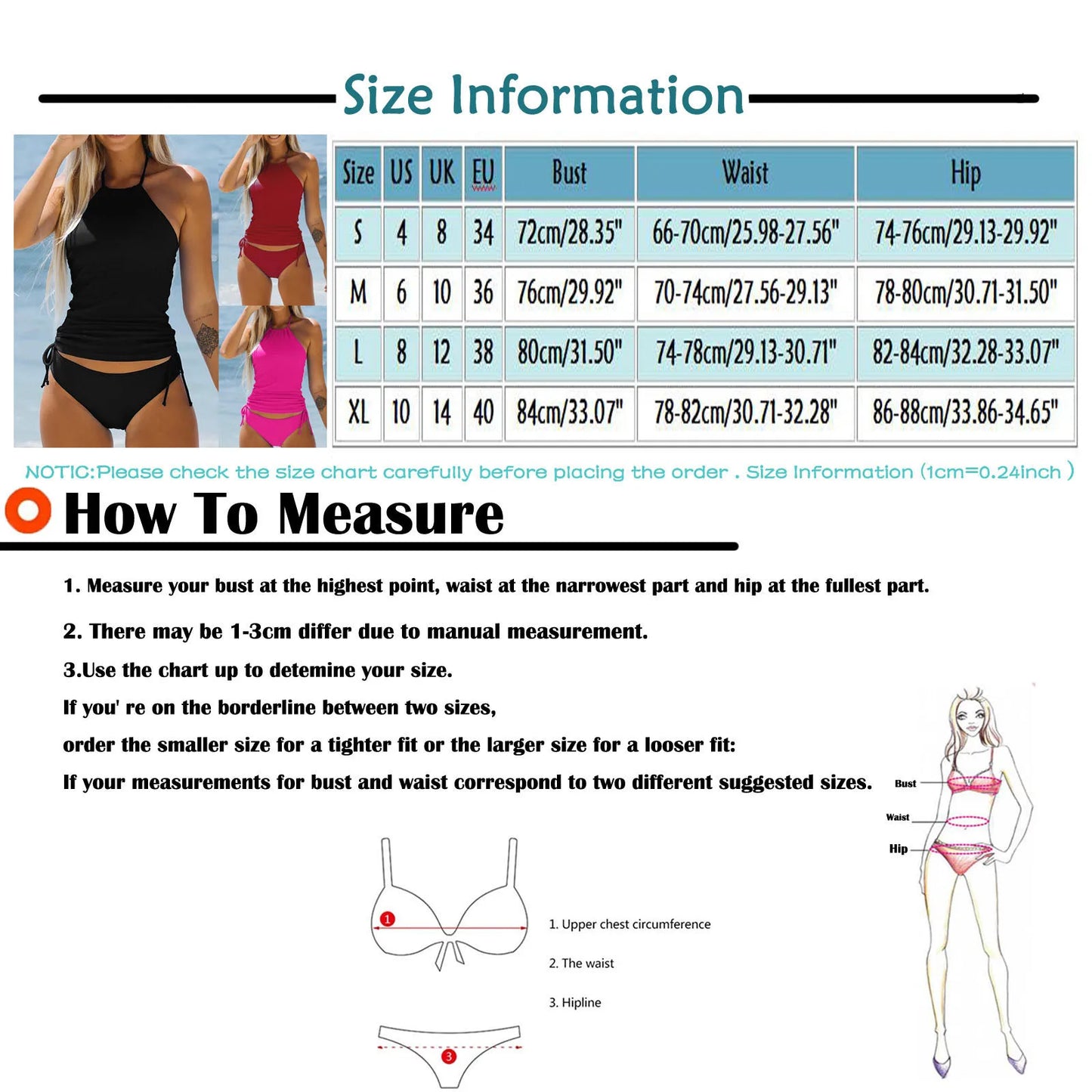 Women Lace Up Tie Back Underwire Push Up Bikini Top Swimwear